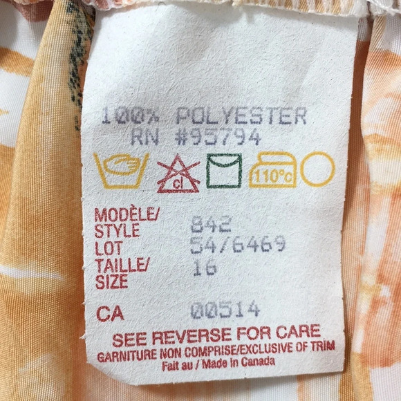 Leslie Belle Vintage Skirt Top Set Orange Floral - Picture 16 of 16